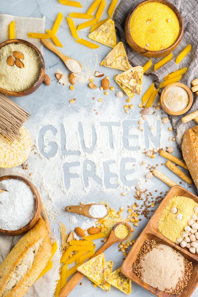 "bezglutenowe" produkty z wysokim IG czyli rożnego typu mąki, wafle ryżowe, makarony