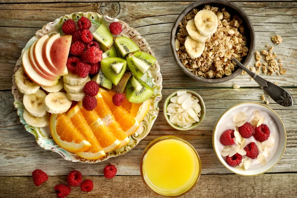 jedzenie złożone ze zdrowych pokarmów